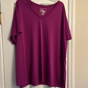 Women's V-Neck Purple Top Size 5X
